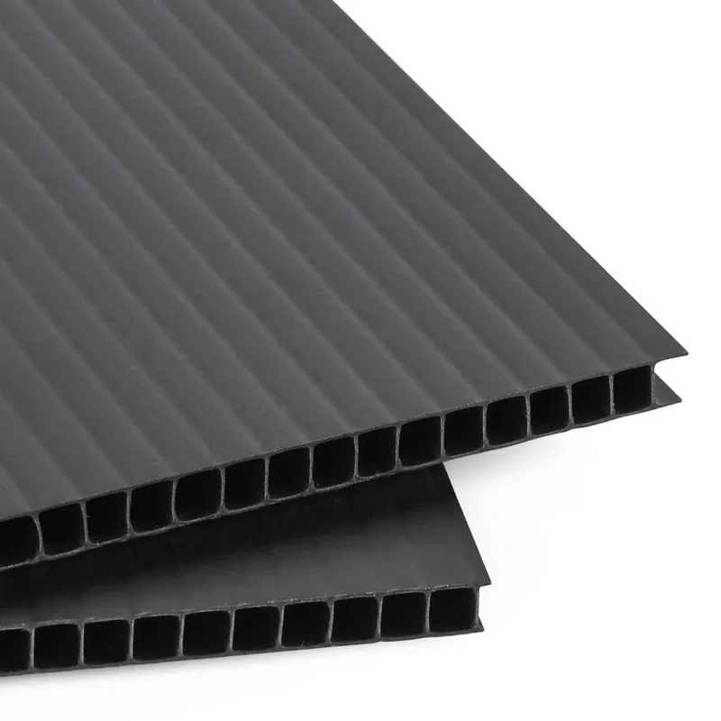 PP Oluklu Mukavva Levha Siyah 60×60 – 5 Adet